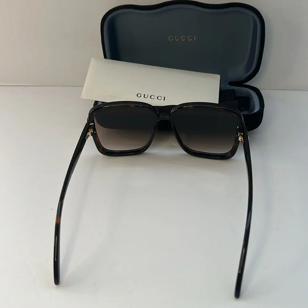 💯- New Authentic Gucci GG1066S 002 59 Havana Sunglasses